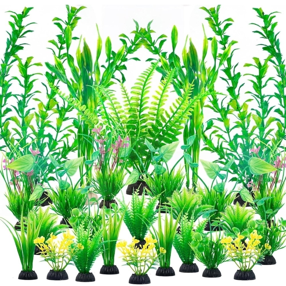 Assorted Artificial Aquarium Plants - 22 Pieces